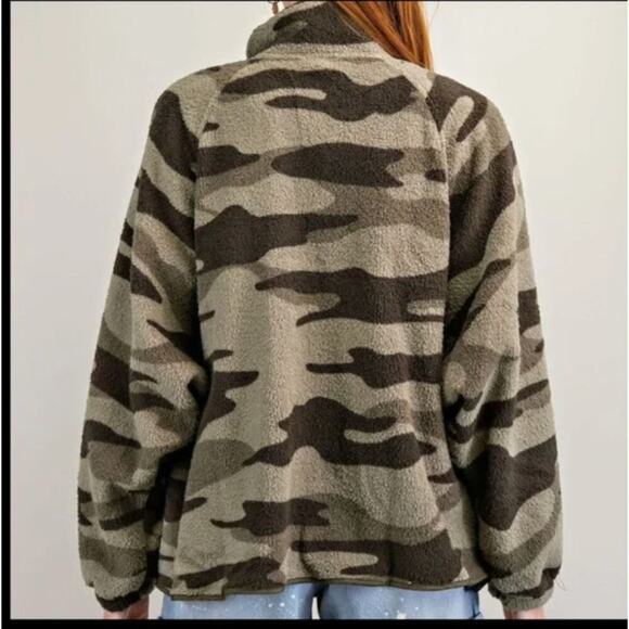 New without Tags EASEL Soft Camo Print Lined Fleece Jacket Side Pockets SZ S - Picture 3 of 16